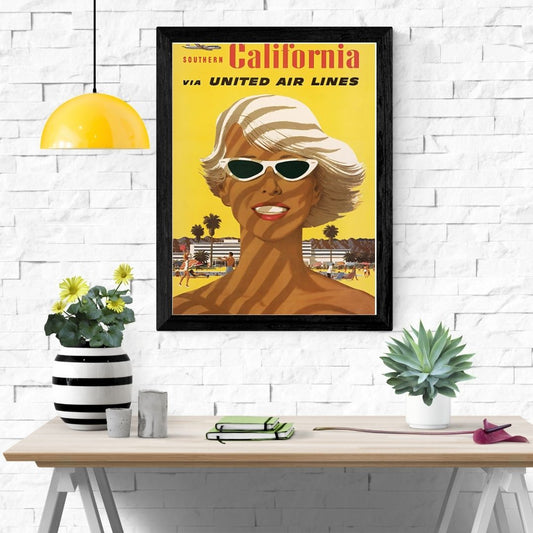 Travel Poster Print: California - Via United Air Lines - vintageframedprints.com