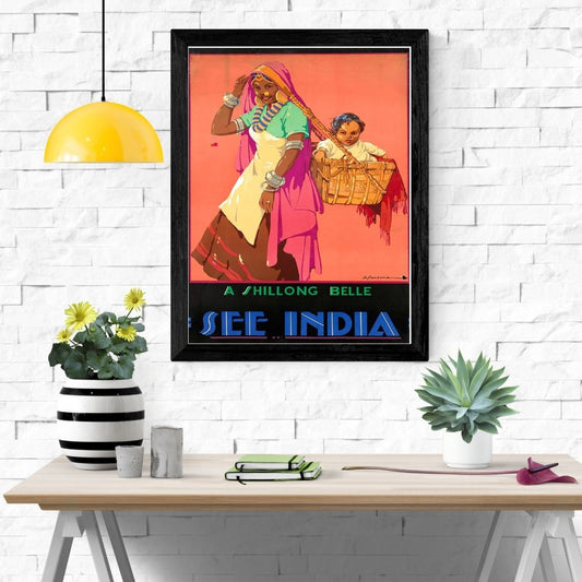 Travel Poster Print: See India - vintageframedprints.com