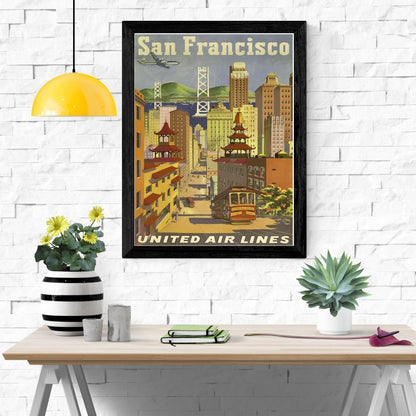 Travel Poster Print: San Francisco - United Air Lines - vintageframedprints.com