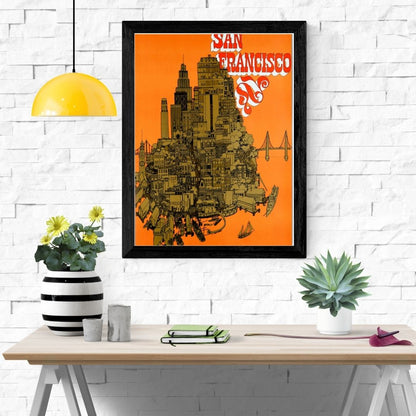 Travel Poster Print: San Francisco - Cityscape - vintageframedprints.com