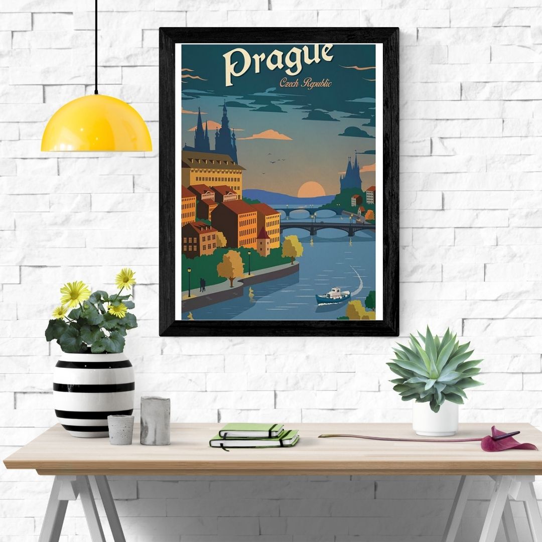 Travel Poster Print: Prague - Czech Republic - vintageframedprints.com