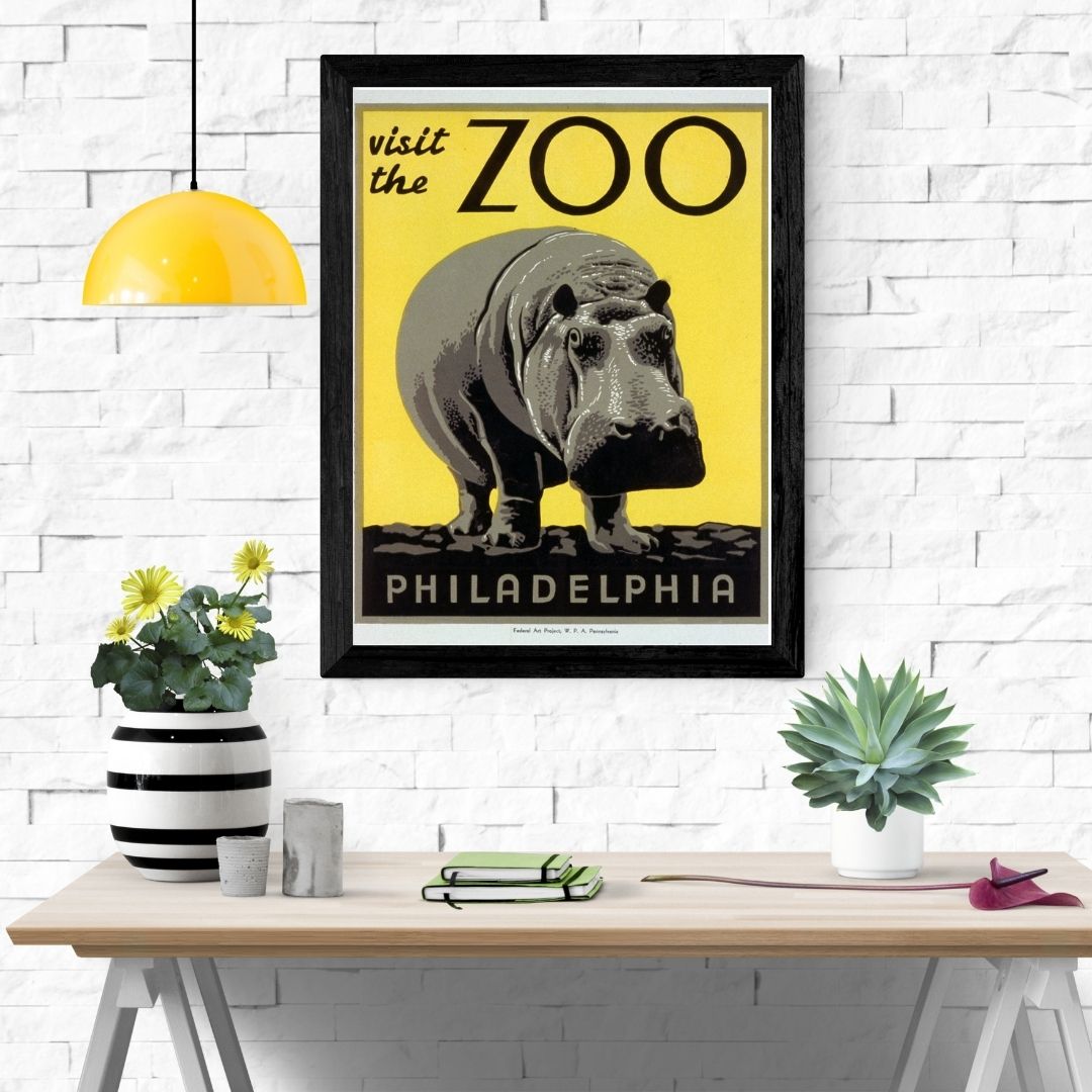 Travel Poster Print: Visit the Zoo - Philadelphia - vintageframedprints.com