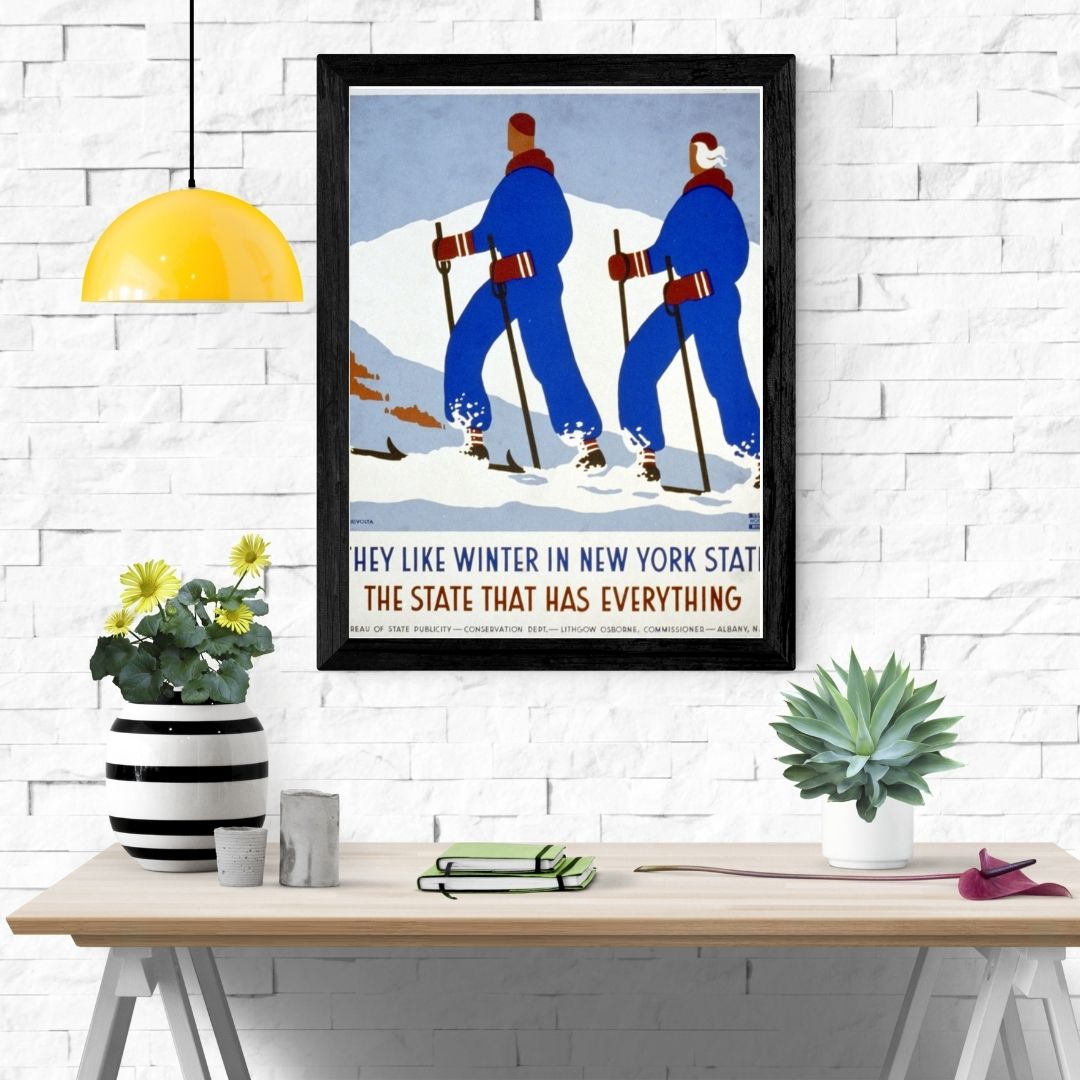 Travel Poster Print: Winter in New York State - vintageframedprints.com