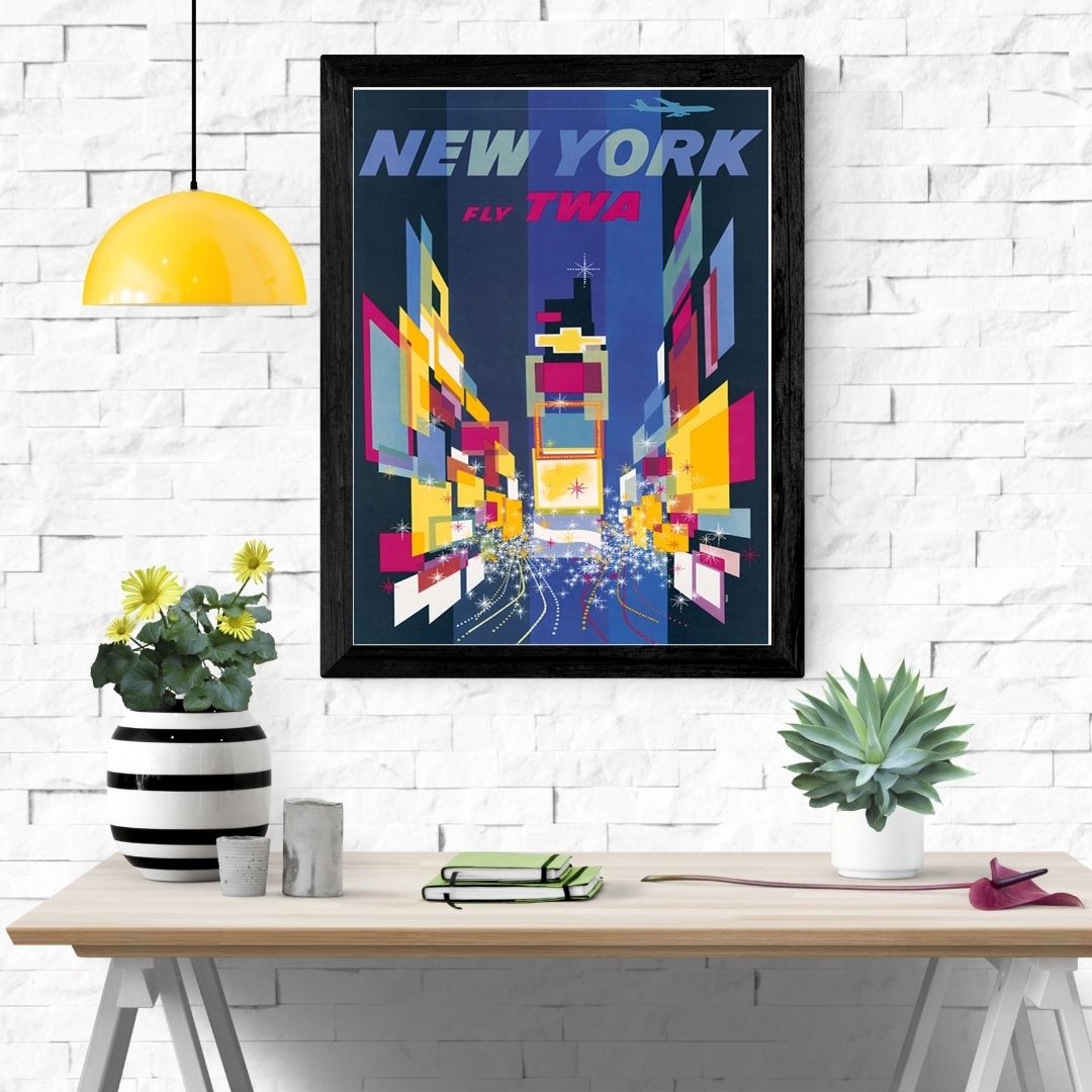 Travel Poster Print: New York - Fly TWA - vintageframedprints.com