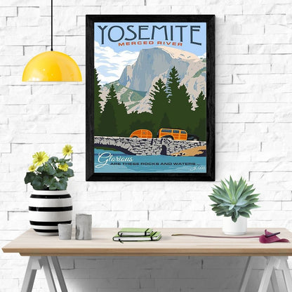 Travel Poster Print: Yosemite - vintageframedprints.com