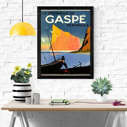 Travel Poster Print: La Peninsule de Gaspe - vintageframedprints.com