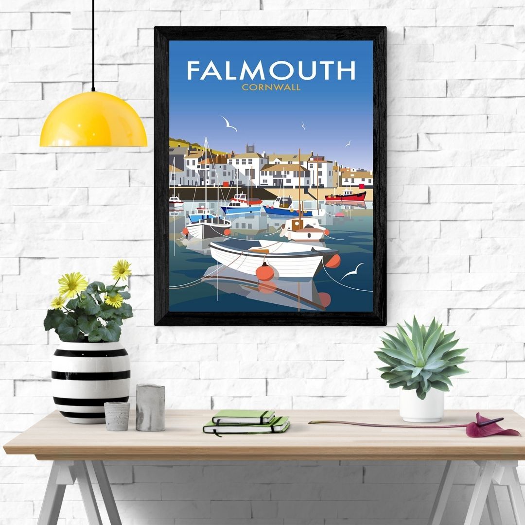 Travel Poster Print: Falmouth, Cornwall - vintageframedprints.com