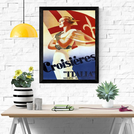 Travel Poster Print: Croisieres "Italia" - vintageframedprints.com