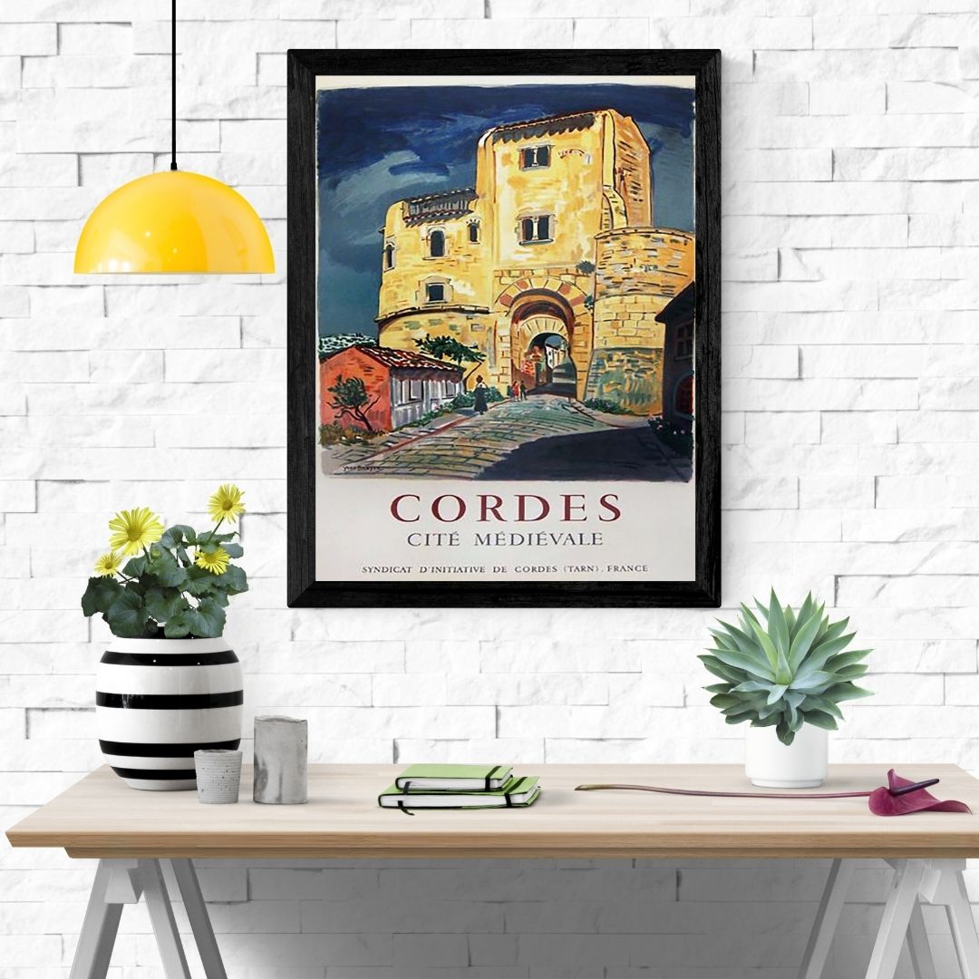 Travel Poster Print: Cordes Cite Dedieval - France - vintageframedprints.com