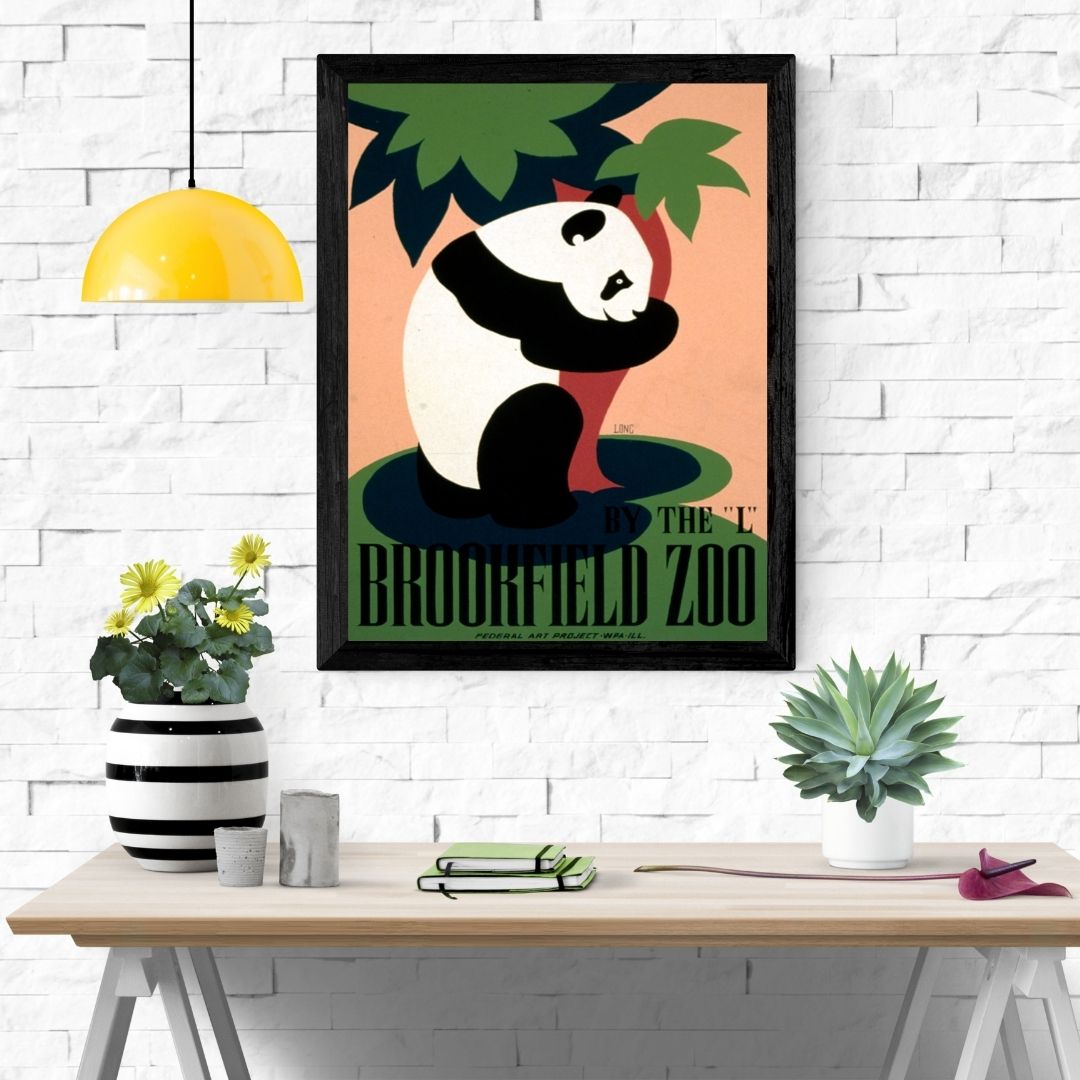 Travel Poster Print: Brookfield Zoo - The L - vintageframedprints.com