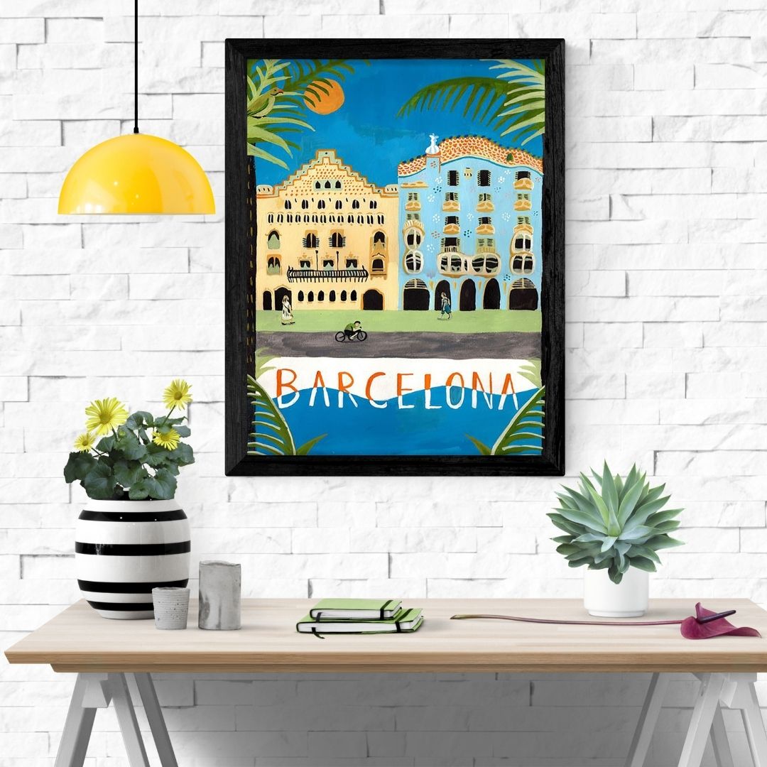 Travel Poster Print: Barcelona - vintageframedprints.com