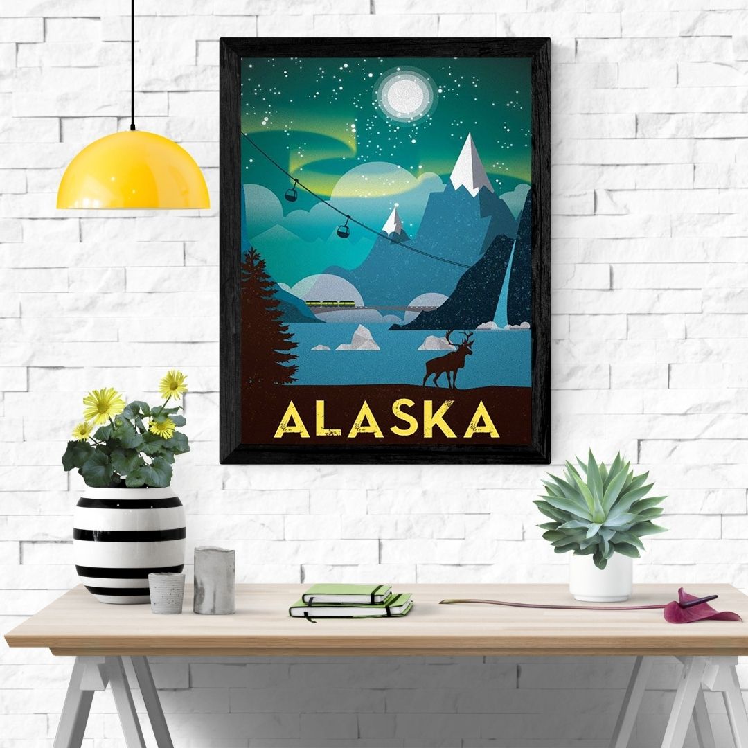 Travel Poster Print: Alaska - vintageframedprints.com