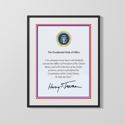 16x20 Framed Harry S Truman Autograph Promo Print - Presidential Oath of Office - vintageframedprints.com