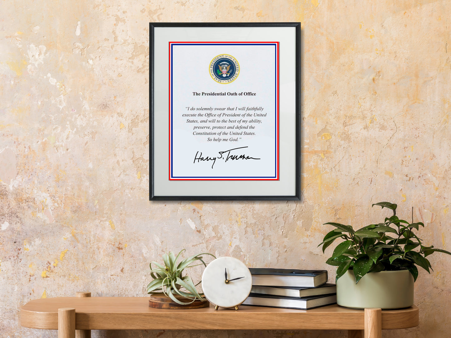 16x20 Framed Harry S Truman Autograph Promo Print - Presidential Oath of Office - vintageframedprints.com