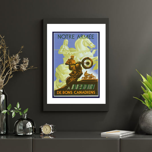 Canadian War Time Print: "Notre Armee" - vintageframedprints.com