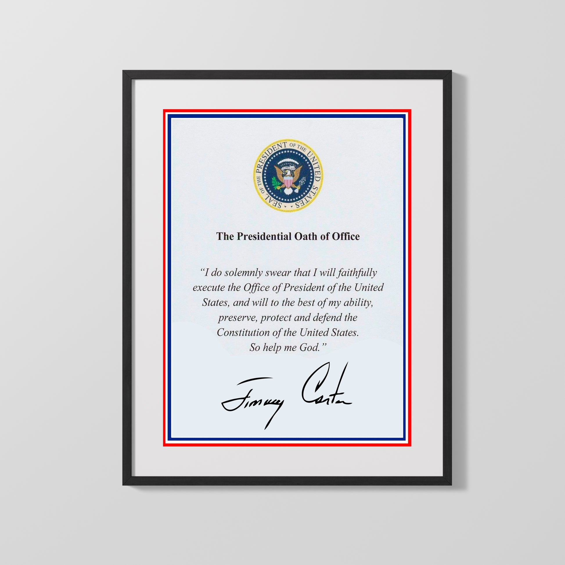 16x20 Framed Jimmy Carter Autograph Promo Print - Presidential Oath of Office - vintageframedprints.com