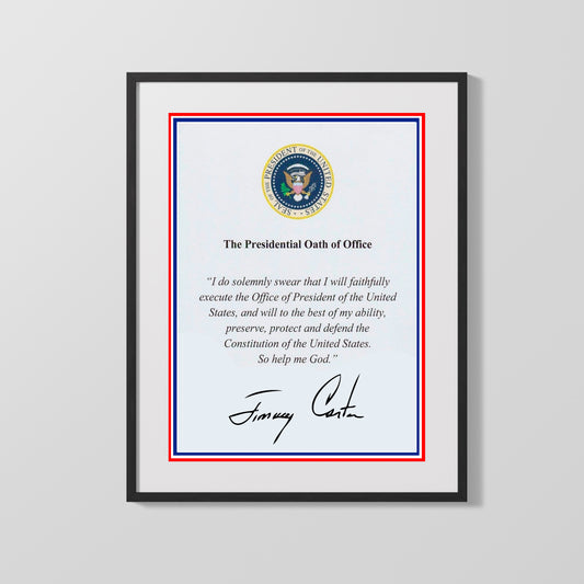 16x20 Framed Jimmy Carter Autograph Promo Print - Presidential Oath of Office - vintageframedprints.com