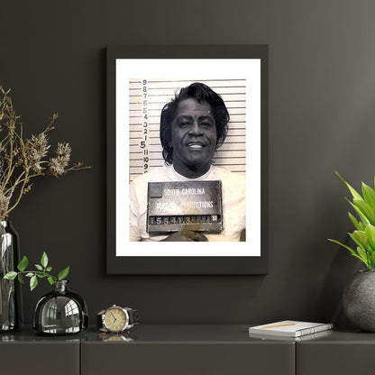 Mugshot Print: James Brown   1988 - vintageframedprints.com