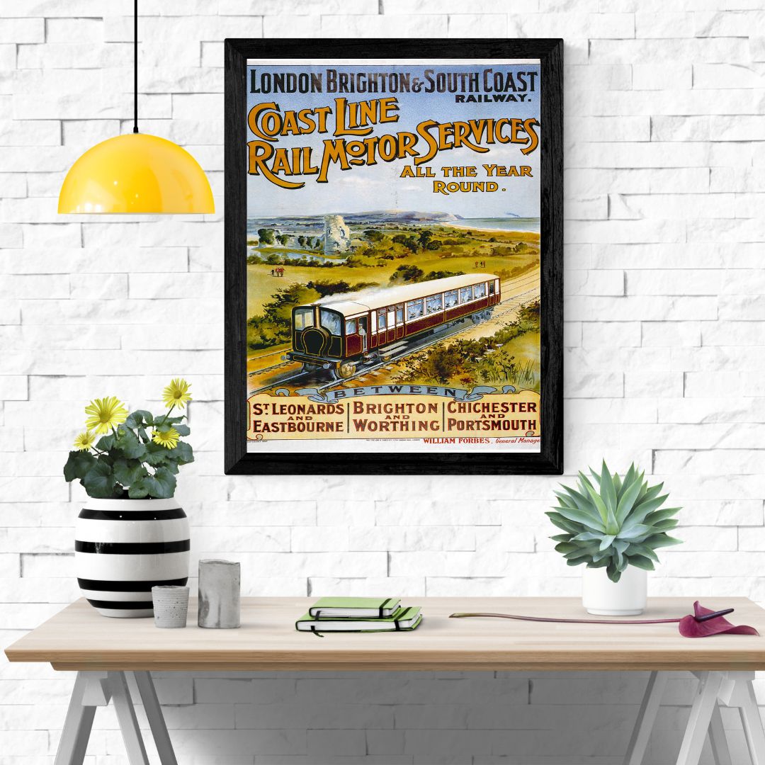 Travel Poster Print: Coast Line Rail Motor Services - vintageframedprints.com