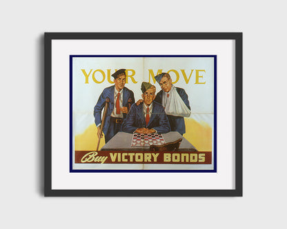 Canadian War Time Print: "Your Move" - vintageframedprints.com