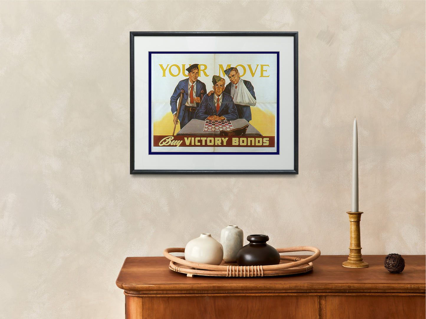 Canadian War Time Print: "Your Move" - vintageframedprints.com