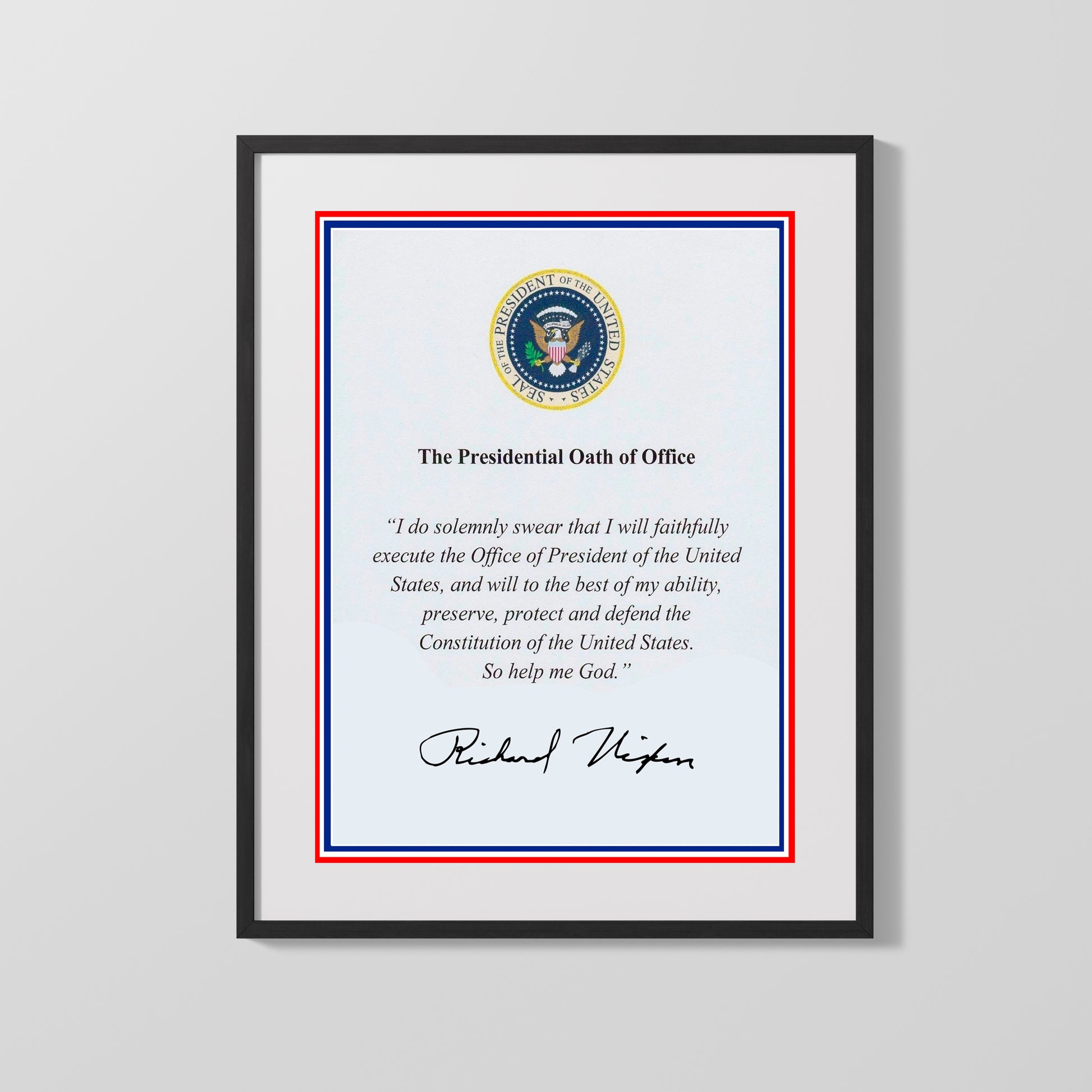 16x20 Framed Richard Nixon Autograph Promo Print - Presidential Oath of Office - vintageframedprints.com