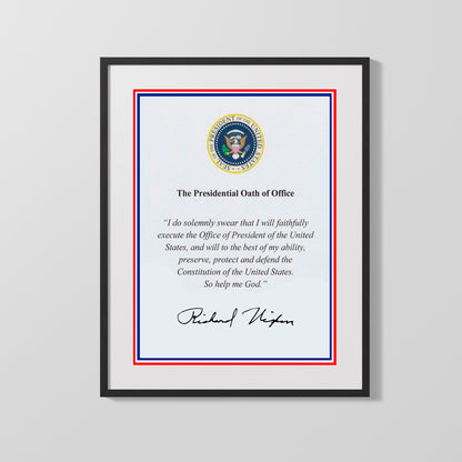 16x20 Framed Richard Nixon Autograph Promo Print - Presidential Oath of Office - vintageframedprints.com