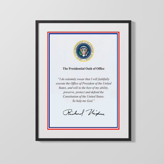 16x20 Framed Richard Nixon Autograph Promo Print - Presidential Oath of Office - vintageframedprints.com