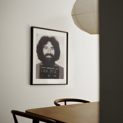 Mugshot Print: Jerry Garcia 1970 - vintageframedprints.com