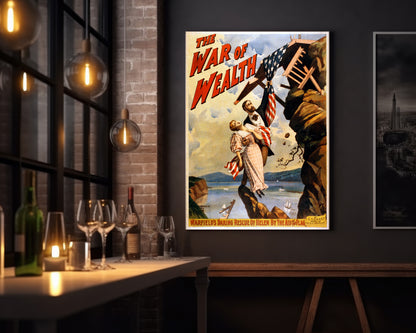 War Time Poster Print: The War on Wealth - vintageframedprints.com