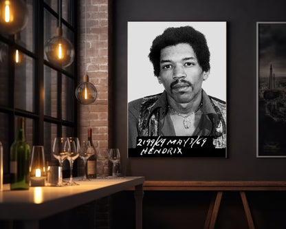 Mugshot Print: Jimi Hendrix - vintageframedprints.com