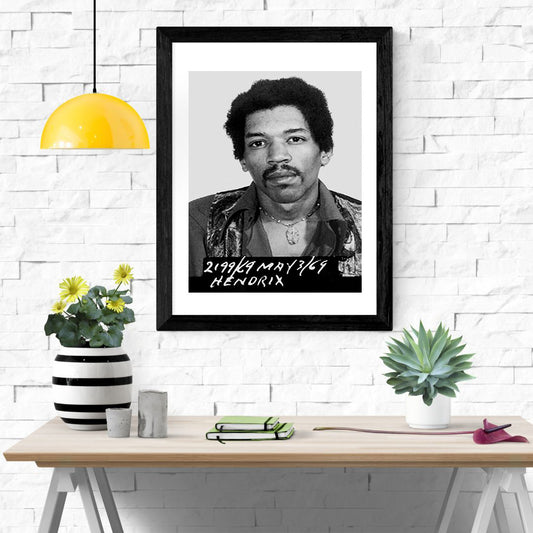 Mugshot Print: Jimi Hendrix - vintageframedprints.com