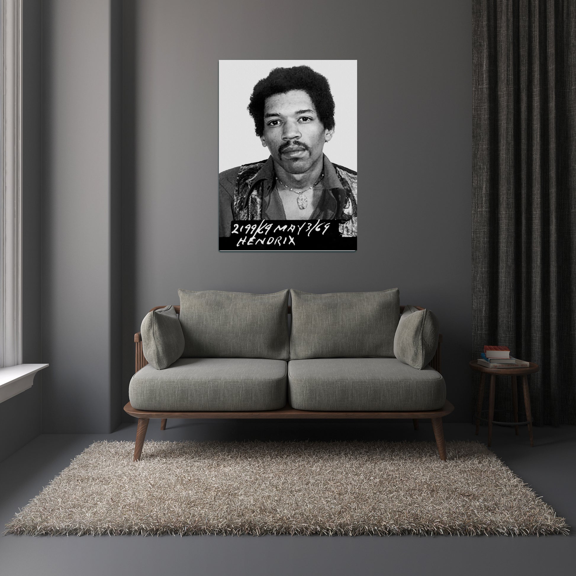 Mugshot Print: Jimi Hendrix - vintageframedprints.com