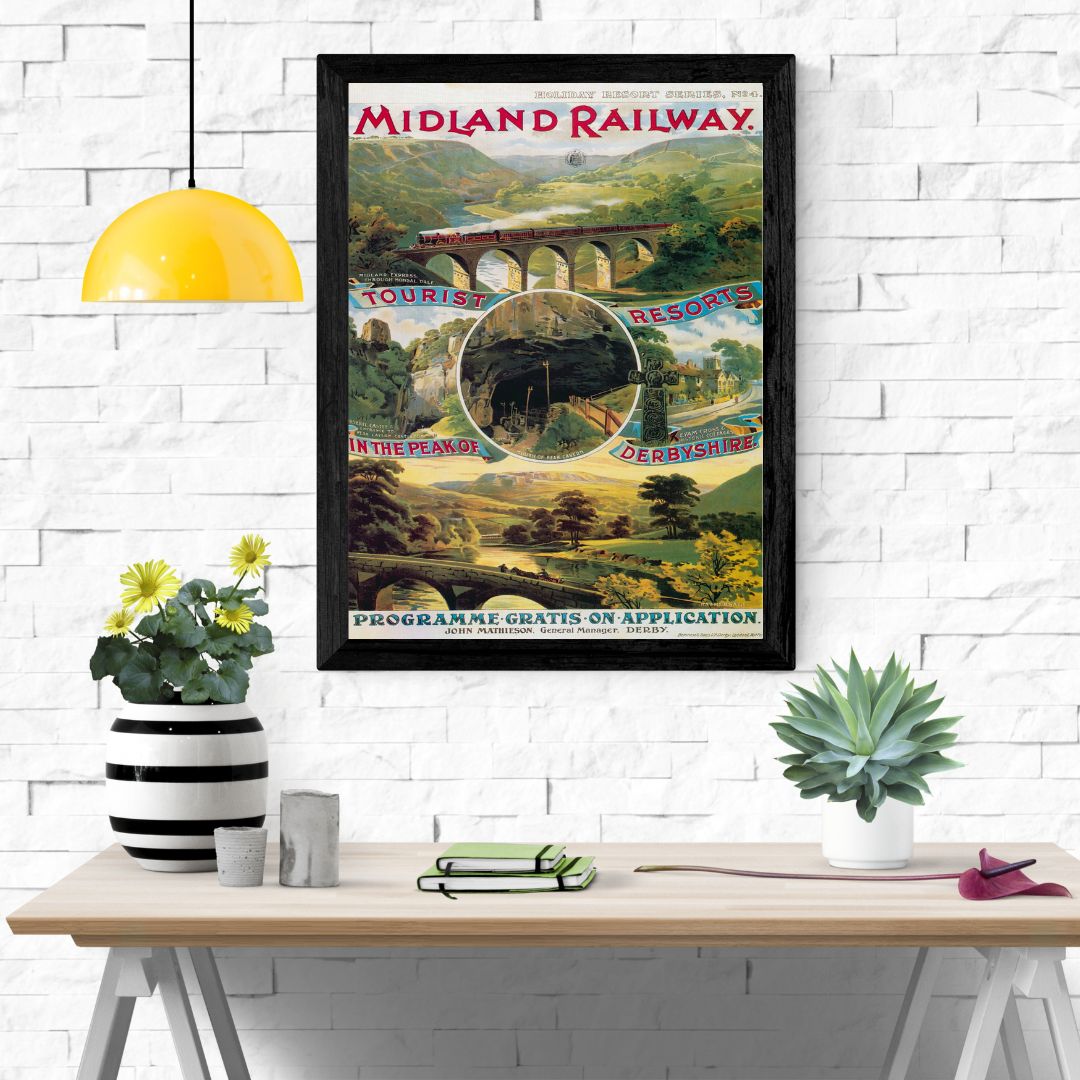 Travel Poster Print: Midland Railway - In the Peak of Derbyshire - vintageframedprints.com