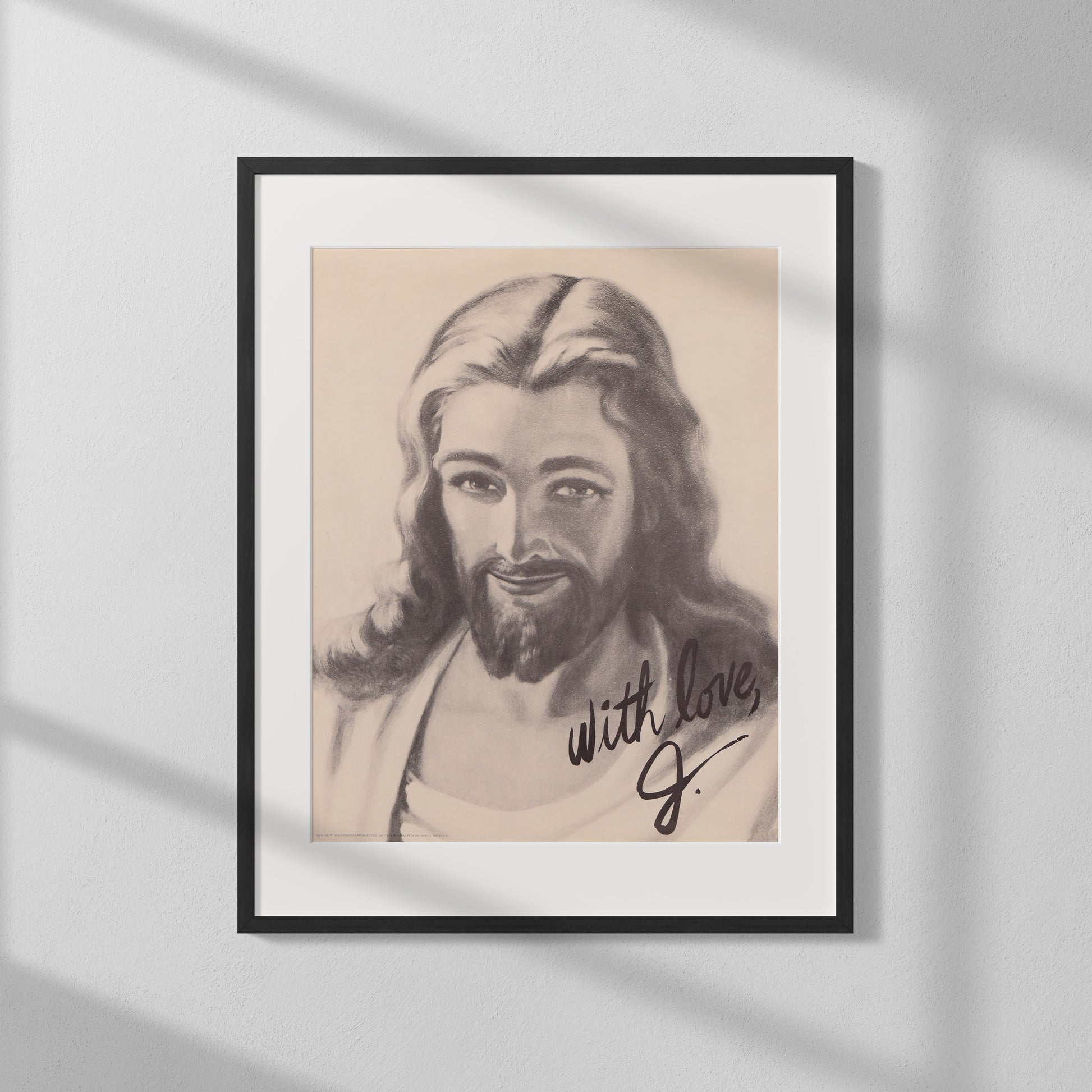 Humor Poster Print: Jesus "With Love" Autograph Humor Print - vintageframedprints.com