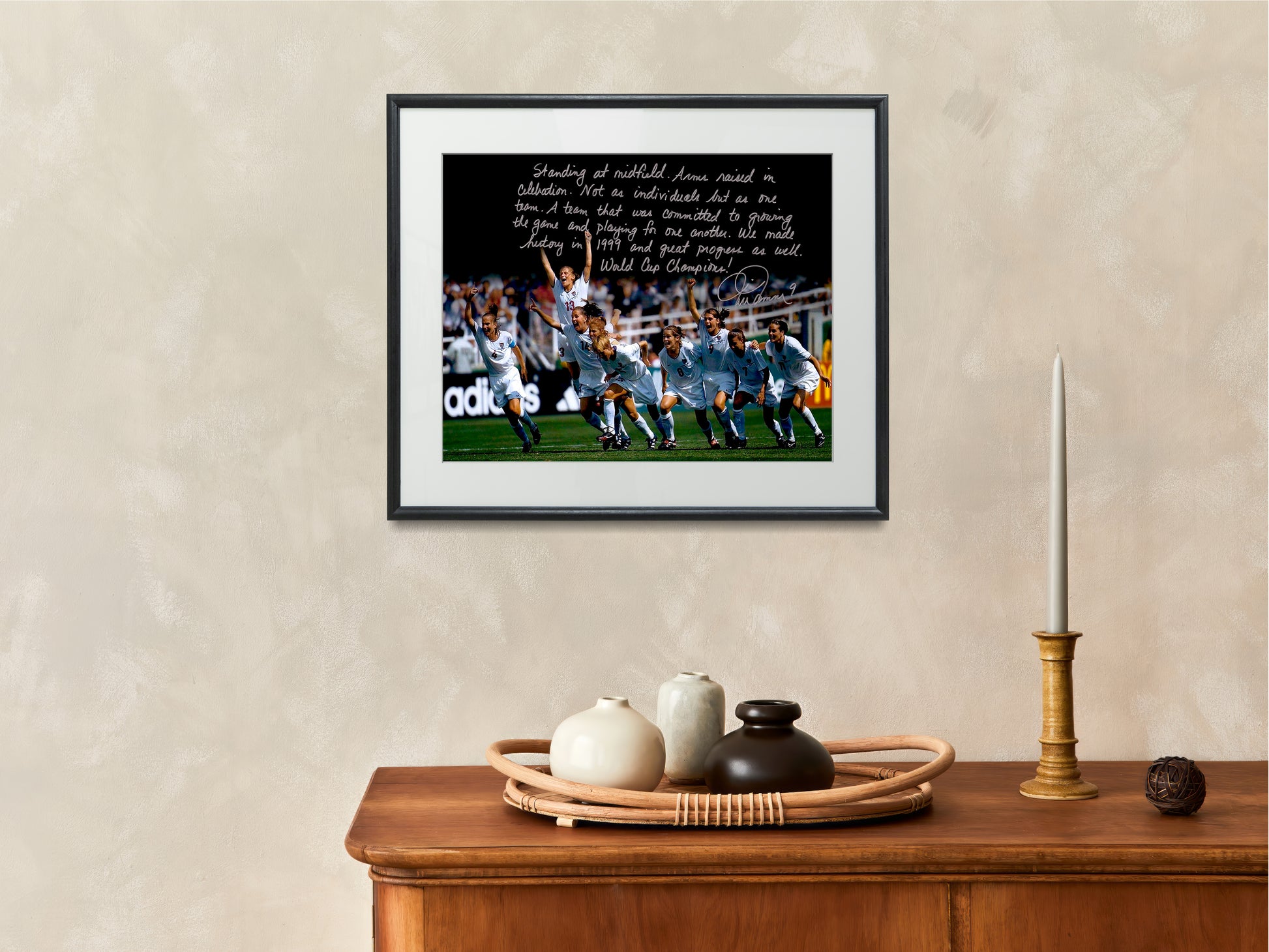 16x20 Framed Mia Hamm Autograph Replica Print - Quote - vintageframedprints.com