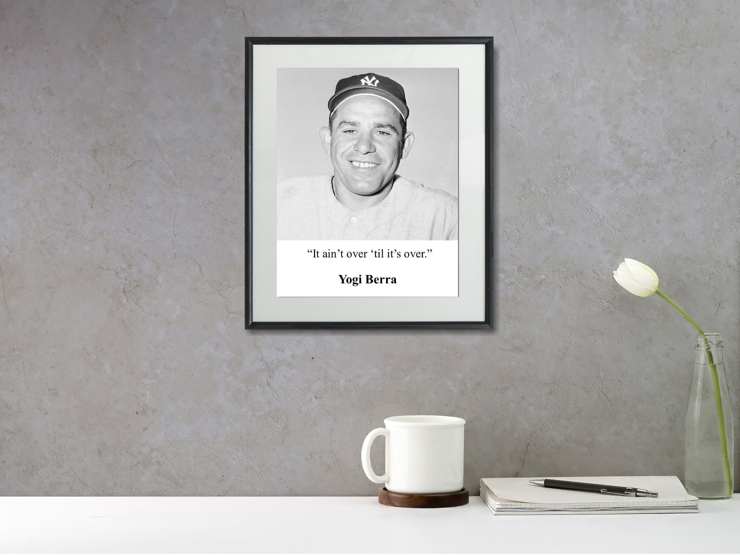 16x20 Gallery Frame Yogi Berra Quote - It Ain't Over 'Til Its Over - vintageframedprints.com