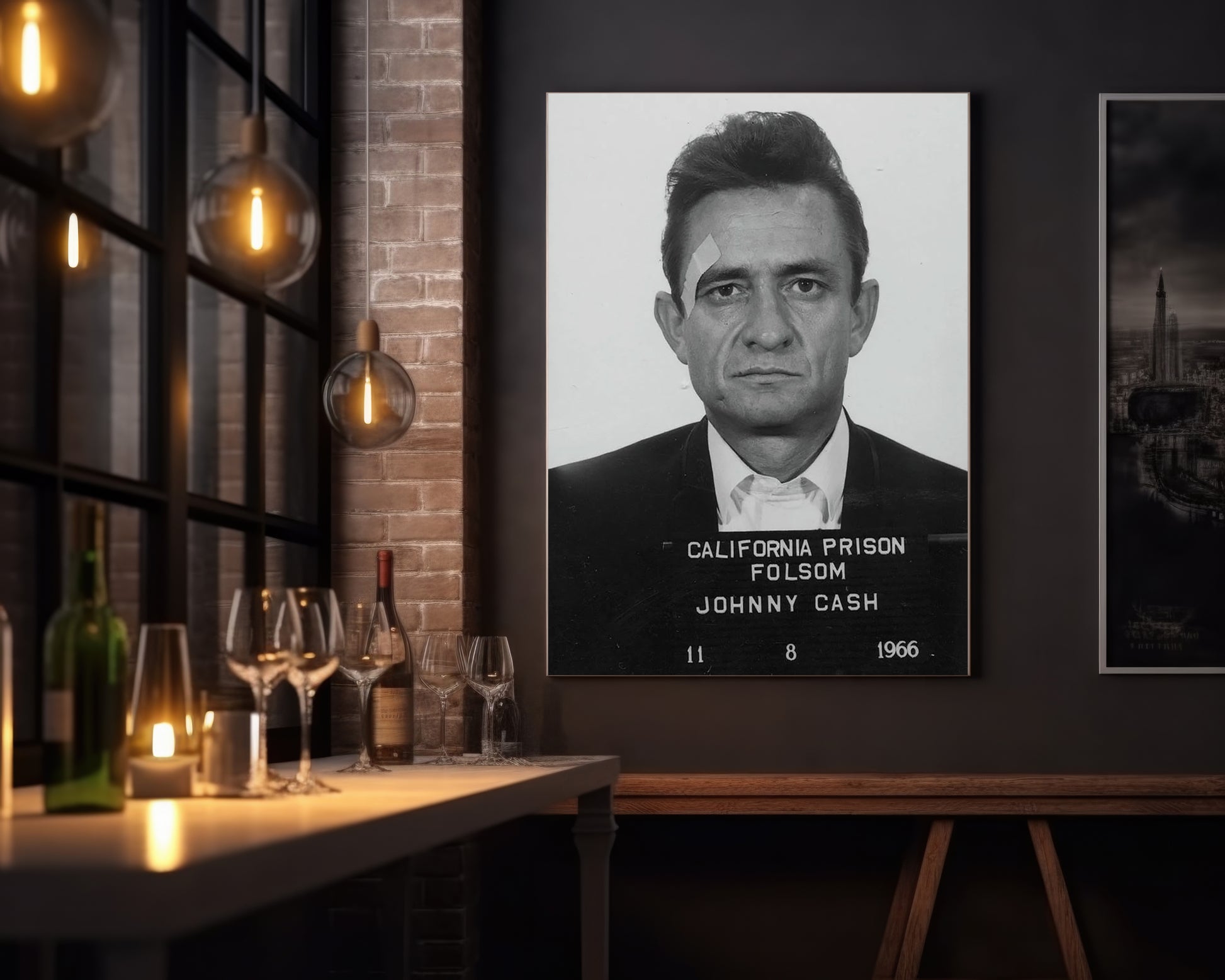 Mugshot Print: Johnny Cash Folsom - vintageframedprints.com