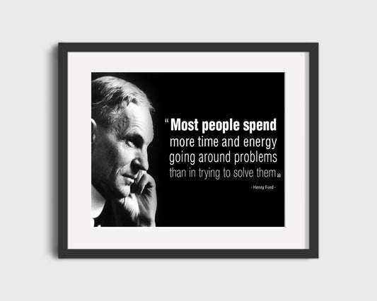 16x20 Framed Henry Ford Quote - Going Around Problems - vintageframedprints.com