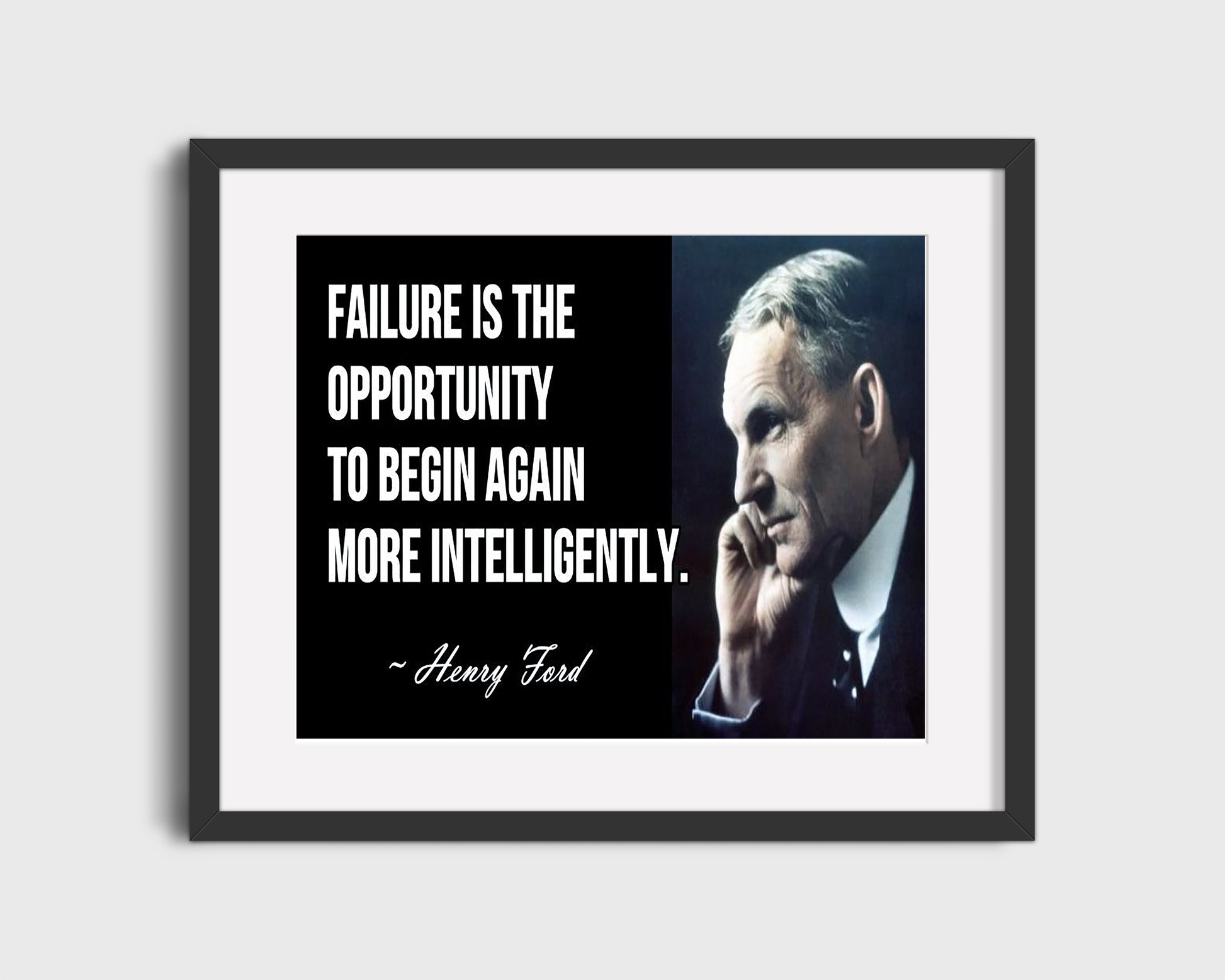 16x20 Framed Henry Ford Quote - Failure in the Opportunity to Begin Again - vintageframedprints.com