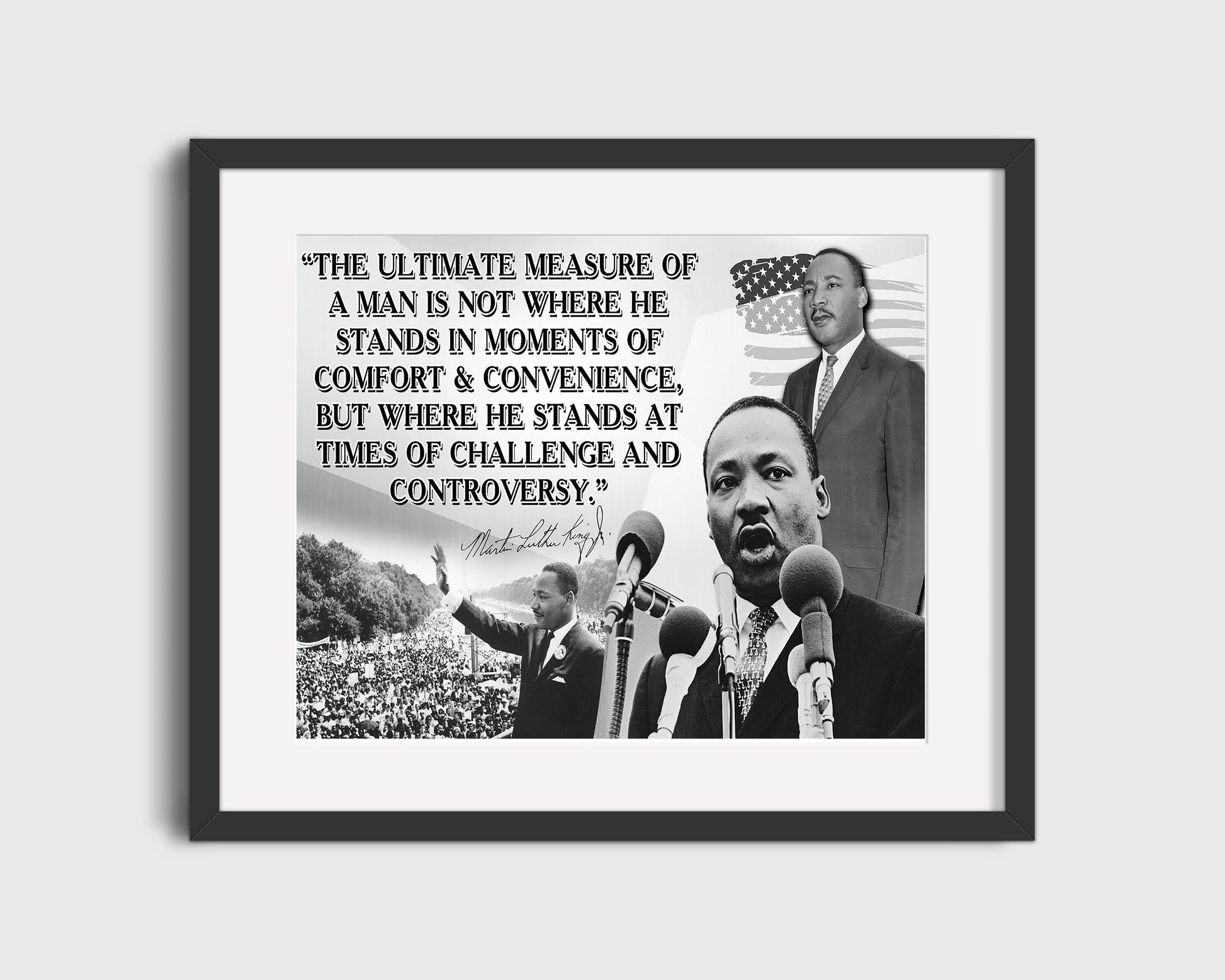 16x20 Framed Martin Luther King Quote - The Measure of a Man - vintageframedprints.com