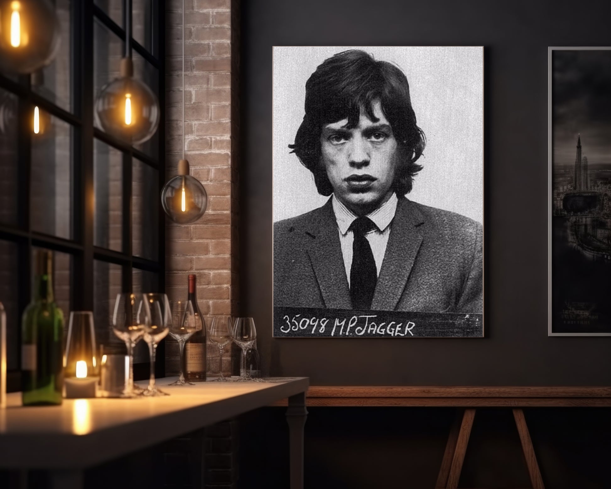 Mugshot Print: Mick Jagger - vintageframedprints.com