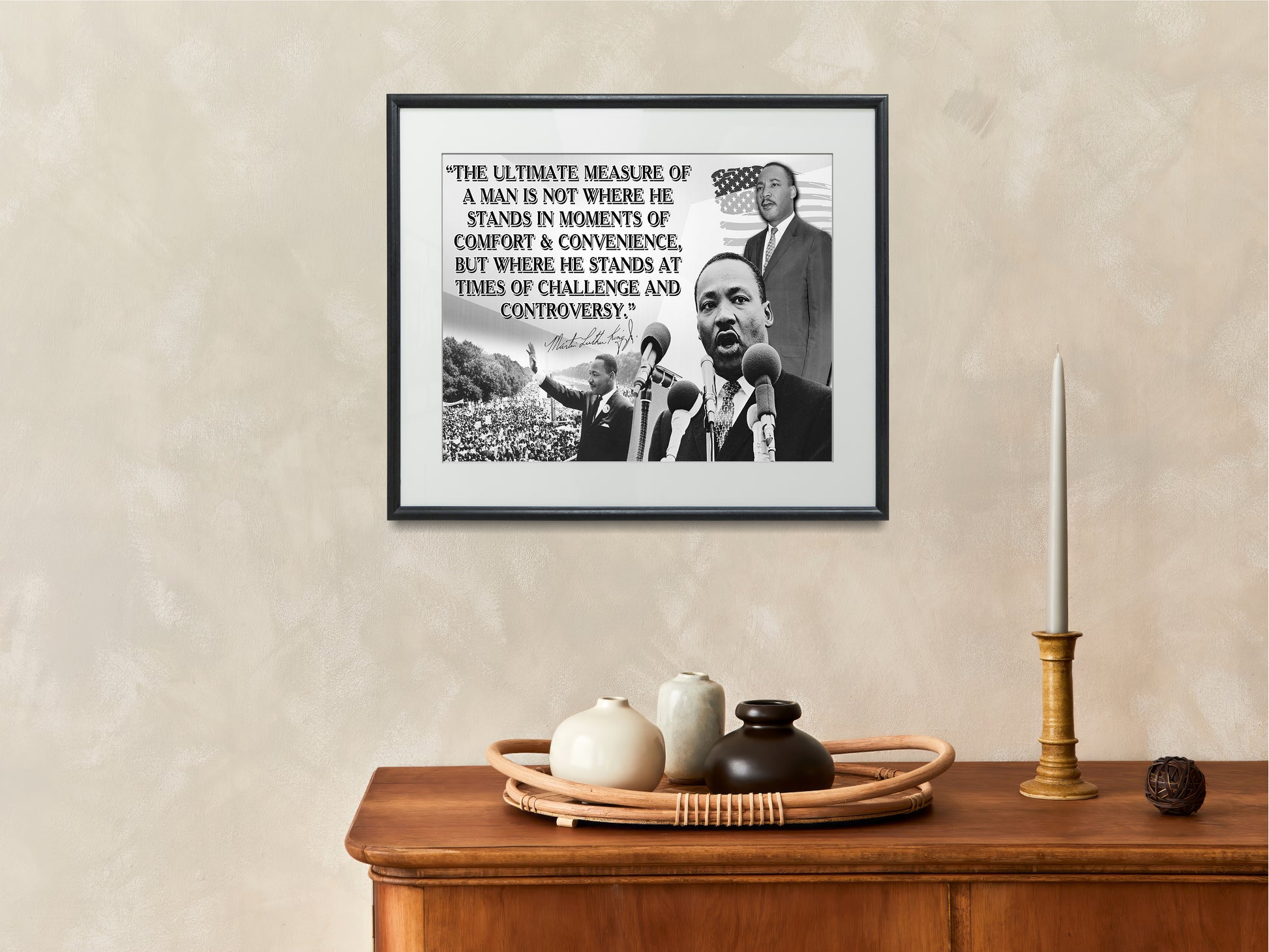 16x20 Framed Martin Luther King Quote - The Measure of a Man - vintageframedprints.com