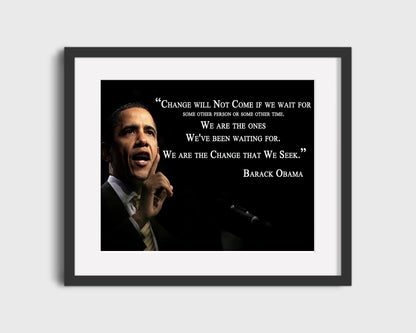 16x20 Framed Obama Quote - Change - vintageframedprints.com