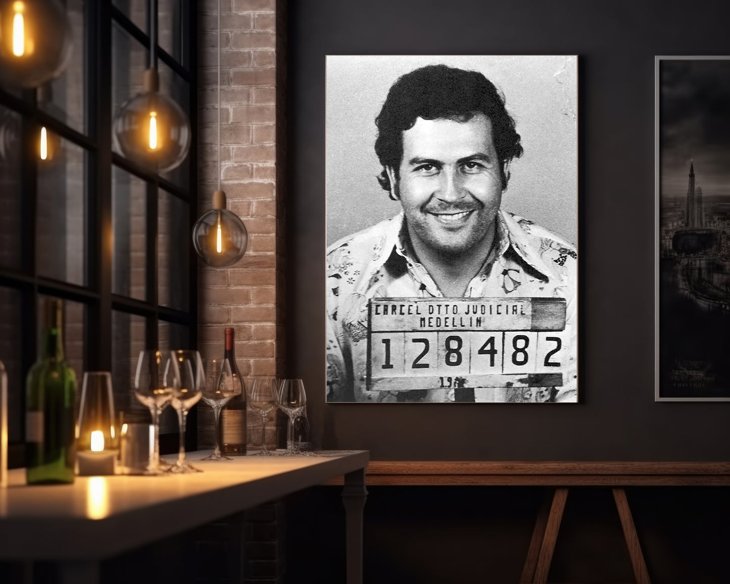 Mugshot Print: Pablo Escobar - vintageframedprints.com