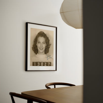 Mugshot Print: Ava Gardner - vintageframedprints.com