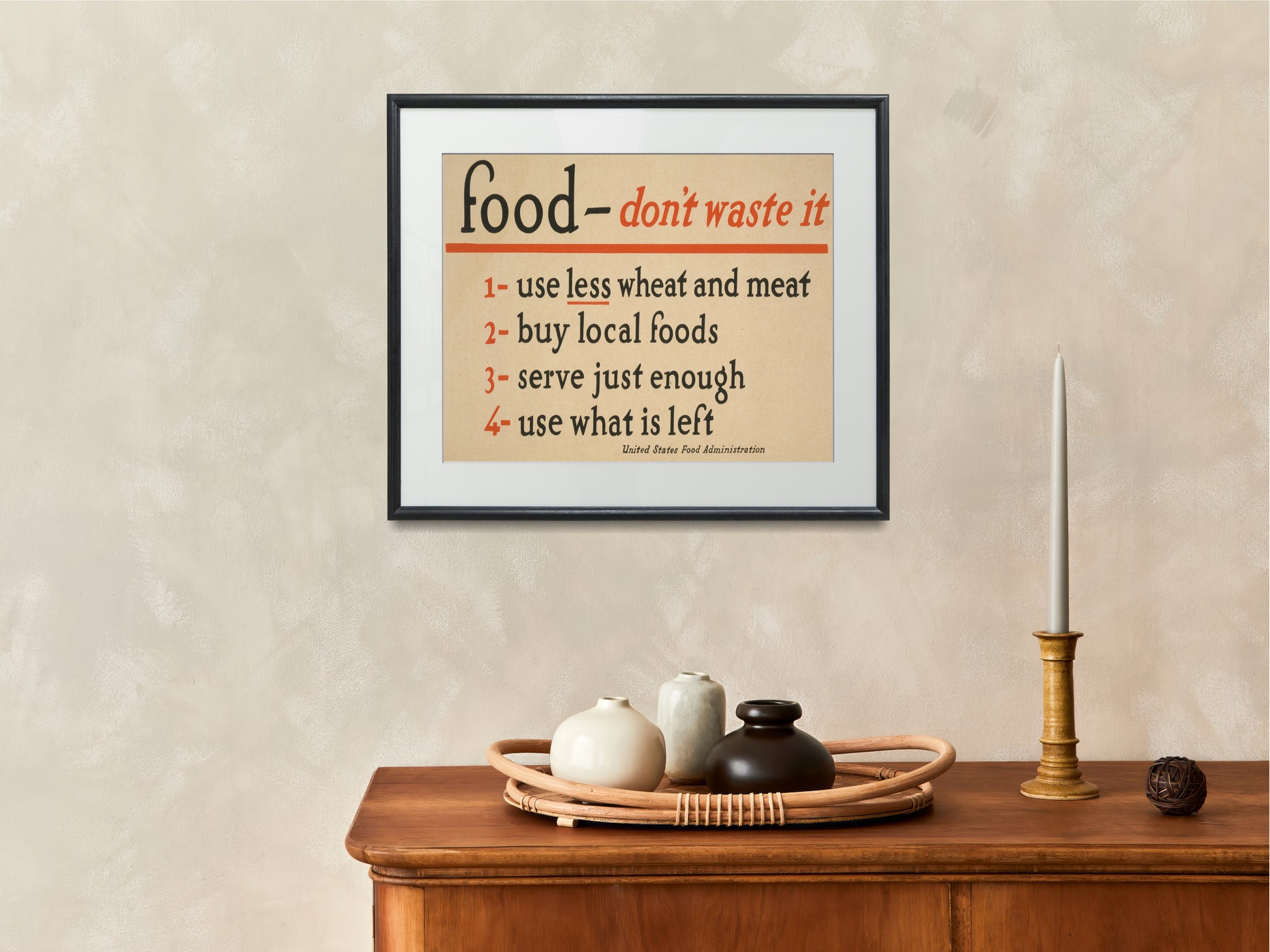 Health & Safety Print:  Food, Don't Waste It - vintageframedprints.com