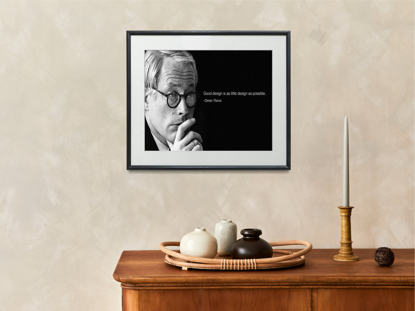 16x20 Framed Dieter Rams Quote - Good Design Is A Little Design As Possible - vintageframedprints.com