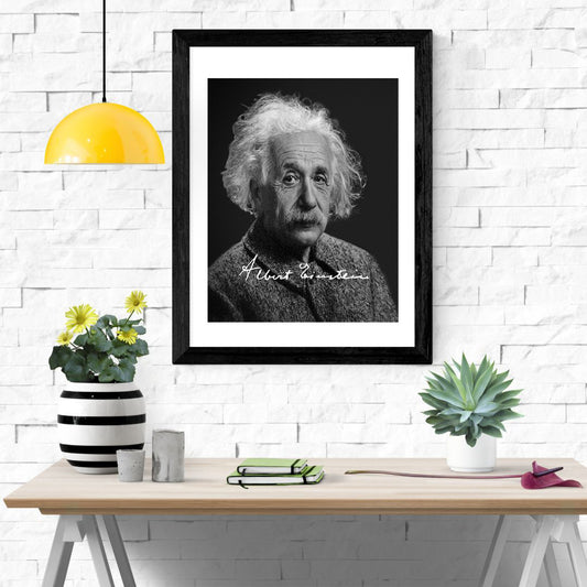 History Poster Print: Albert Einstein Autograph Promo Print - Engineering Pioneer - vintageframedprints.com