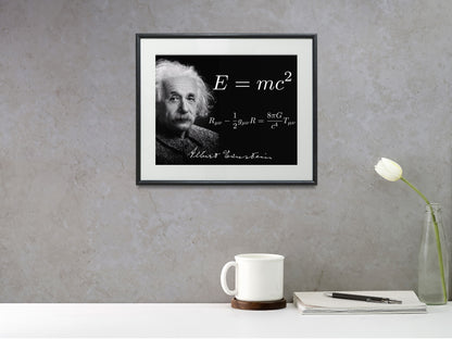 16x20 Framed Albert Einstein Quote - E=MC2 - vintageframedprints.com